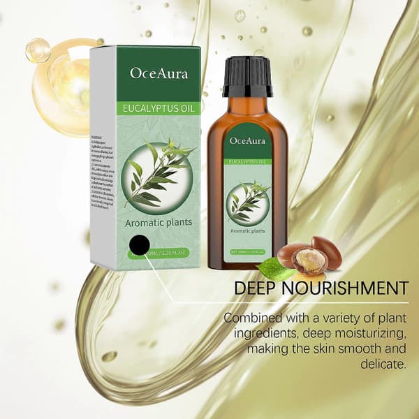 Eukalyptus eterisk olje Organisk eukalyptusolje - for diffuser, hår, ansikt, hudpleie, aromaterapi, hode- og kroppshudmassasje 3pcs