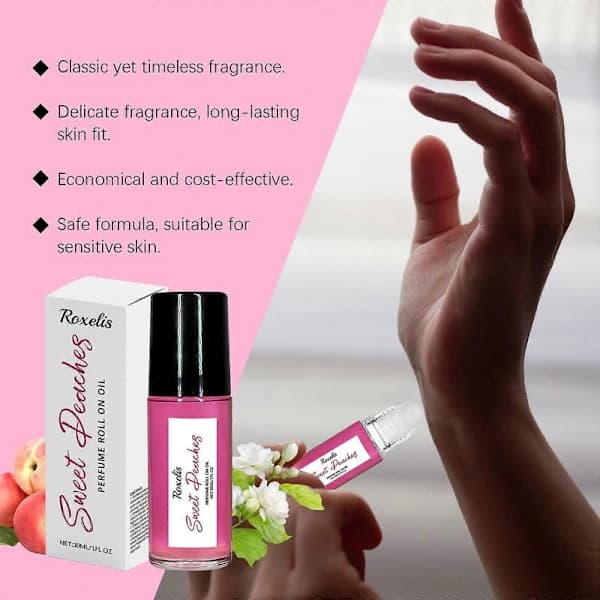 CrazyLove 30g Roll-On Parfym med 4 Dofter, Långvarig Persikodoft 1 st 1pcs