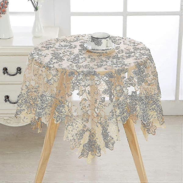 Rund bordsduk Broderad bordsduk Spetsbordsduk
