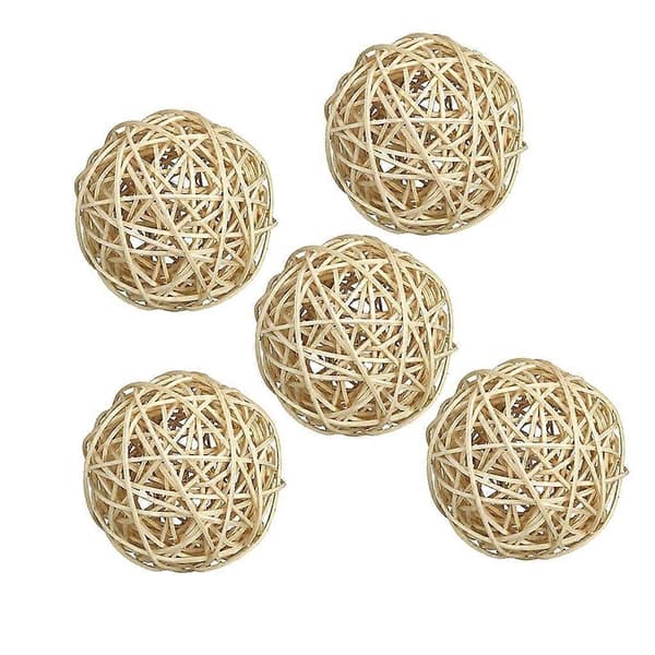 4x 5 st. flätade rottingbollar 7 cm barnhantverkstillbehör utbildningsrekvisita, bröllop