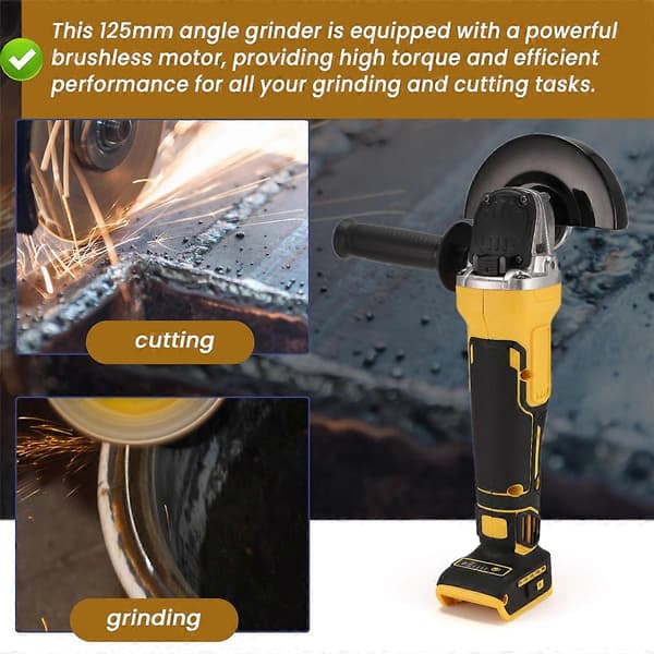 Vinkelsliper for Dewalt 18V 20V batteri trådløs slipemaskin
