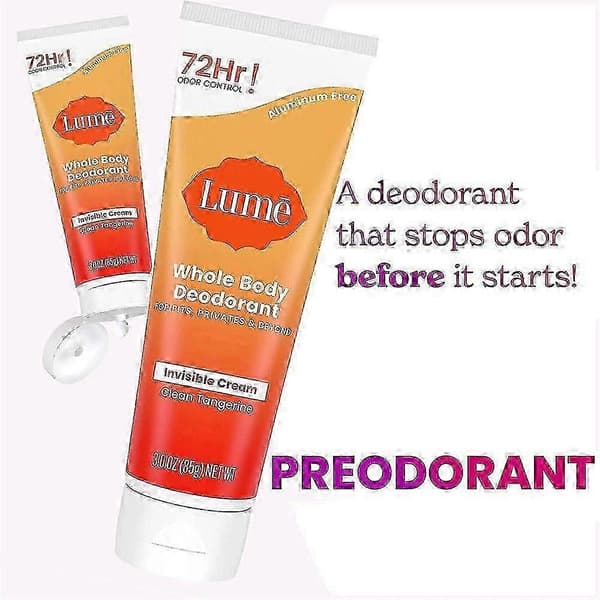 Lume Helkroppsdeodorantkräm Ren Mandarin Hudvänlig 72 timmars luktkontroll