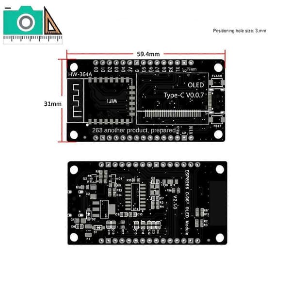 ESP8266-kehityskortti 0,96 tuuman OLED-näytöllä, CH-340, ESP-12E WiFi-moduuli IDE/Micropytholle