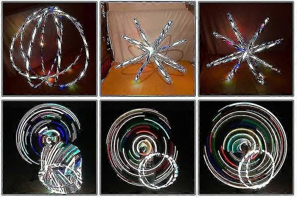 LED Farverig Hula Hoop, lysskiftende hoop lysende LED hoops til børn og voksne