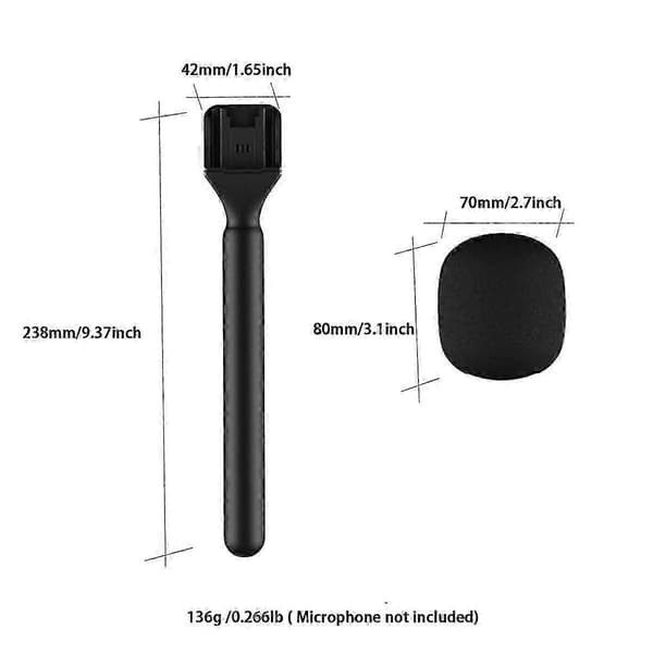 2-pack handhållen intervjumikrofonadapter för DJI Mic 1/2, Rode Wireless Go/GoII/Relacart/trådlös sändare