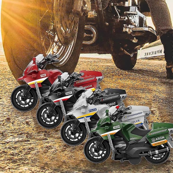 Treghetsleketøymotorsykkelmodell for gutter, 4 deler