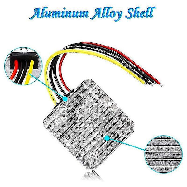 DC 24V til 12V 15A 180W Konverter, accepterer DC15-40V Input Regulator Strømadapter til Auto Motor Ca