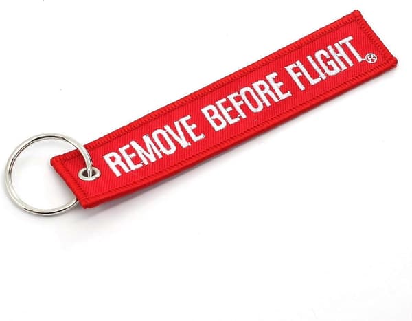 Laadukas uusi Remove Before Flight -avaimenperä - Punainen/Valkoinen 1 kpl Punainen