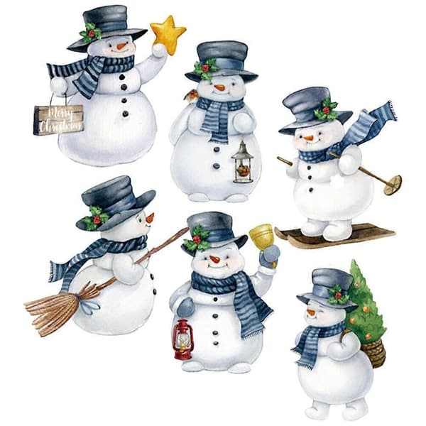 1 set julmagneter snögubbe kylskåpsmagnet jul-tema magneter kylskåpsmagnet