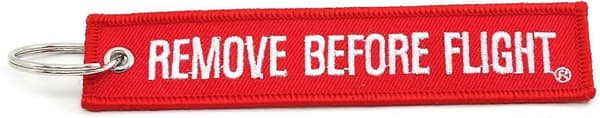 Högkvalitativ helt ny Remove Before Flight Nyckelring - Röd/Vit 1st Röd
