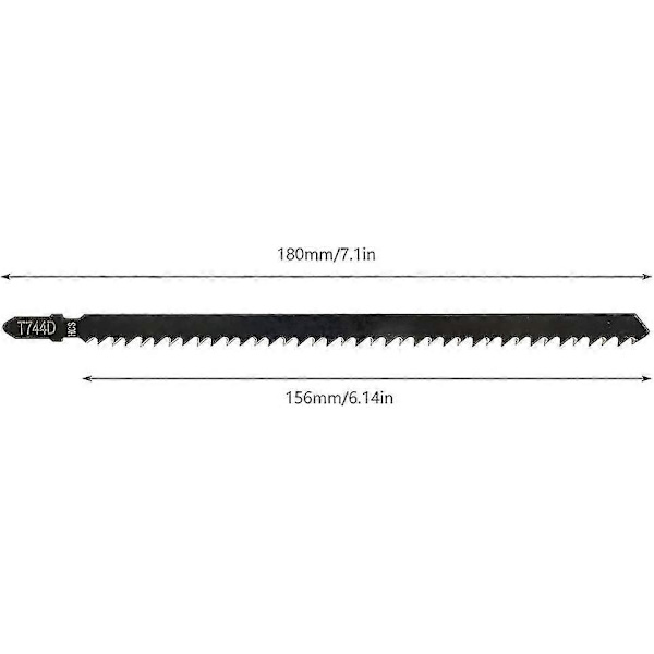 5 kpl 180 mm:n ammattimaiset T744d-pistosahanterät puun ja metallin sahaamiseen, pistosahan lisävaruste, yhteensopiva Bosch, Metabo jne. kanssa