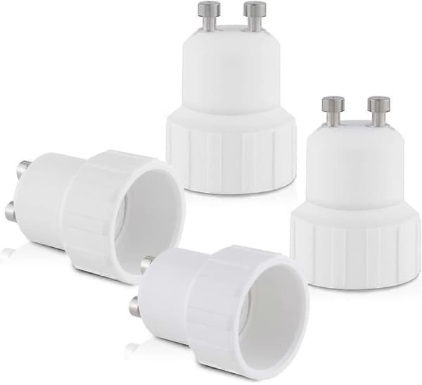 4x Sokkeladapter - GU10 til E14 Sokkelomformer - Bajonettbase Lampeholderadapter for Halogen LED-pære
