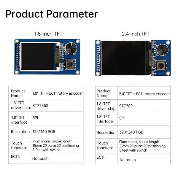 2,4-tommer TFT-skærm med Ec11 roterende encoder-kombinationsmodul SPI-interface LCD-skærm elektronisk sæt