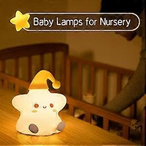Nattlampe for barn, batteridrevet, stjerne bursdagsgave