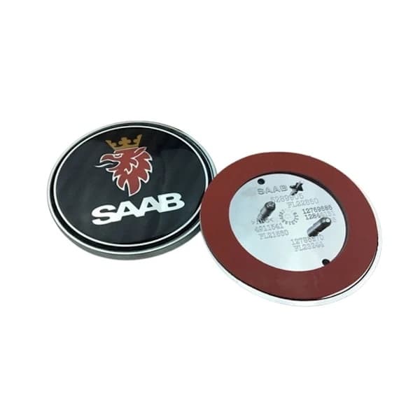 2 stk. kulfiber bil frontklap logo bagagerum emblem til Saab 68mm