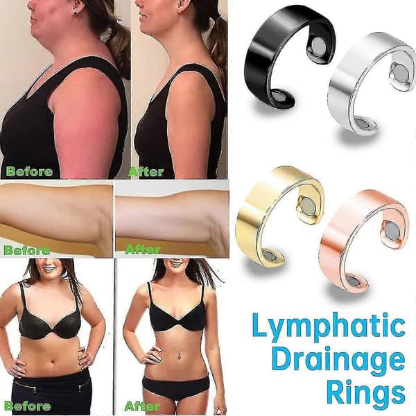 4-pak Lymphdrænage Terapi Magnetiske Ringe, Justerbare Lymphdrænage Ring Terapi Magnetiske Ringe, Unisex