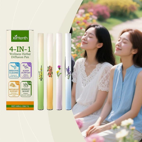 4-i-1 Wellness Urte Diffusionspen - Kongelys Diffuser Pen til Energi, Søvn, Lever- og Lungeunderstøttelse, Plantebaseret (4 Stk) 2pcs