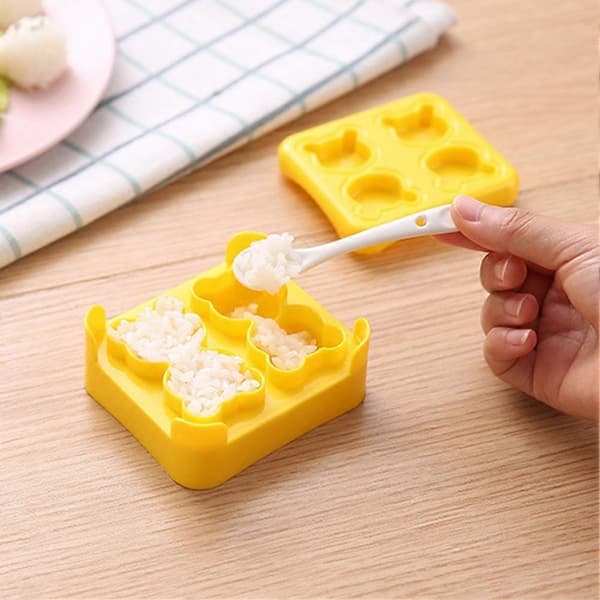 Mini Bjørn Plast Risballform DIY Preging Kreativ Mini Bento Baker
