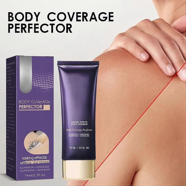 All Over Complexion Perfector med extra stor kroppssminkborste, tatueringskräm, kroppstäckande Perfector Vattentät No Transfer Concealer 1 Set