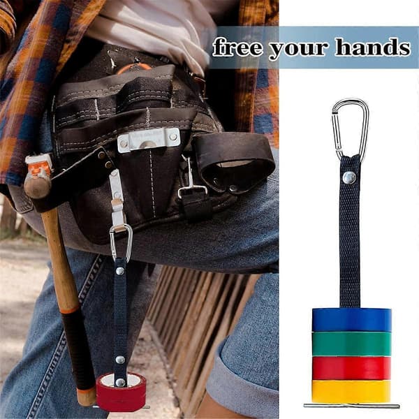 Fallingstar Tape Thong for Tool Belts 2.4 Inch Wide Electrical Tape Holder Black AdjustableTool Belts 2 Pcs