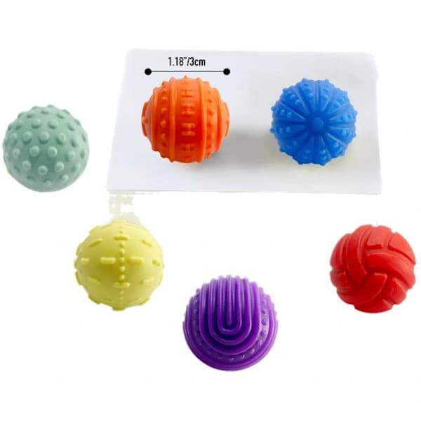 Magnetiska sensoriska avslappningsbollar - 6-pack viktade stresslindrande leksaker i silikon