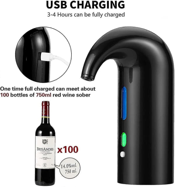 Elektrisk Vinluftare Vin Dispenser Pump Automatisk Vinhällare Vin Karaff