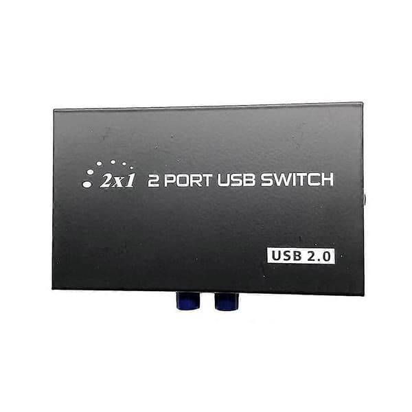 USB-skriverdelingsbryter 2 porter USB manuell svitsj 2 inn 1 ut for flere PC-er