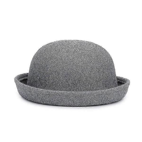 Trendy Dame Ensfarget Bowler Derby Ullfilt Hatt