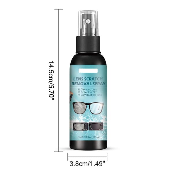 Linse ridsefjernelsesspray Multifunktionel brilleplejevæske Brillelinserensningsopløsning 100ml