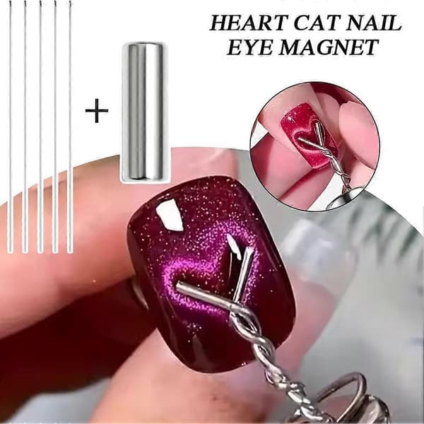 Cat Eye Negl Magnetisk Magnet Sett - Hjerteform Effekt Verktøy Manikyr NY
