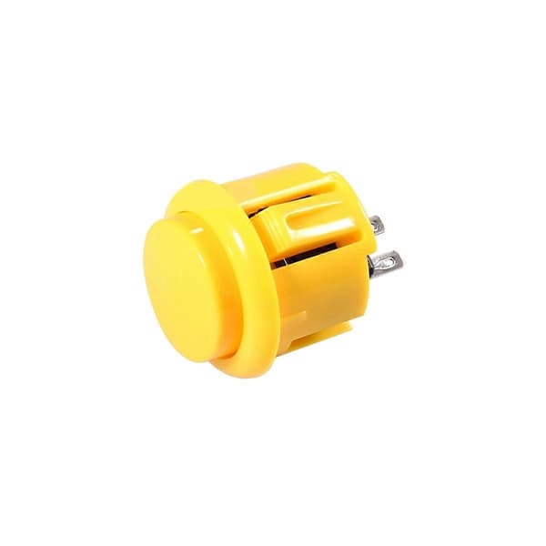 10 stk. arkadeknapper 24 mm responsive arkadeknapper for spillentusiaster, gul
