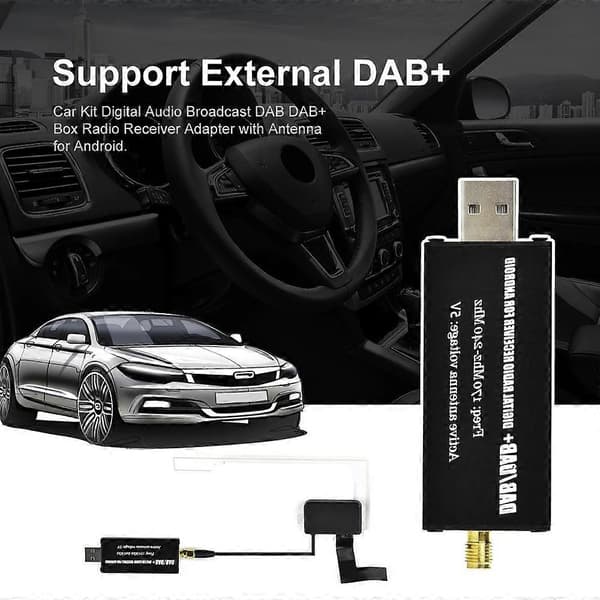 Erisin Dab+ Digital Radioboks med forstærket antenne til Android 7.1-10.0 bilstereo