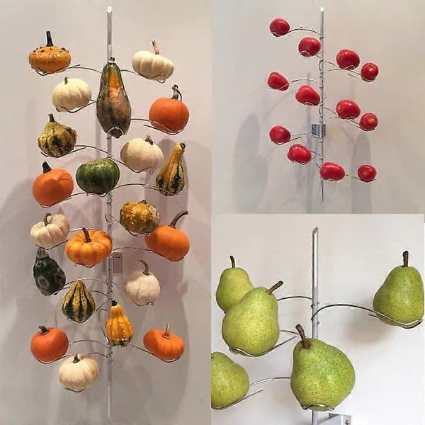 Frukt- och grönsaksväggställ, exploderande fruktskål, kreativ fruktskål i rostfritt stål - Kreativ heminredning grönsaksställ, flervåningsställ F 2pcs