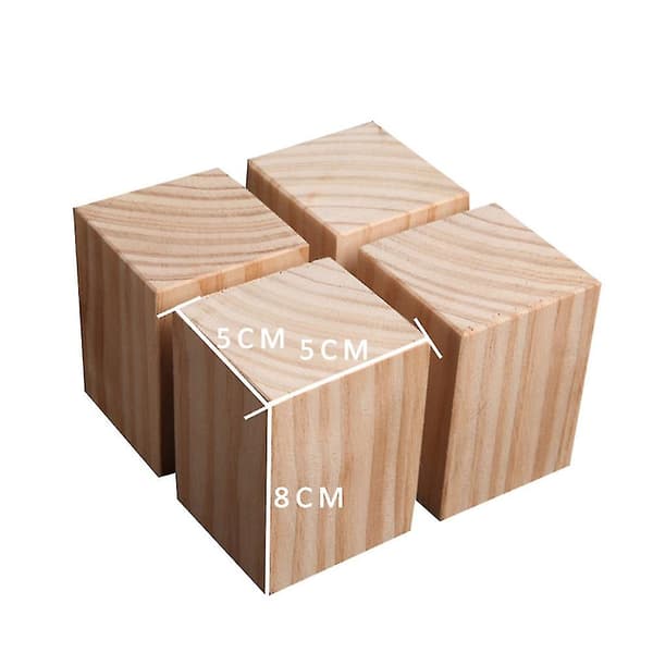 Sæt med 4 møbelben træ hjem møbelben møbelfødder seng forhøjelse 5x5x8cm