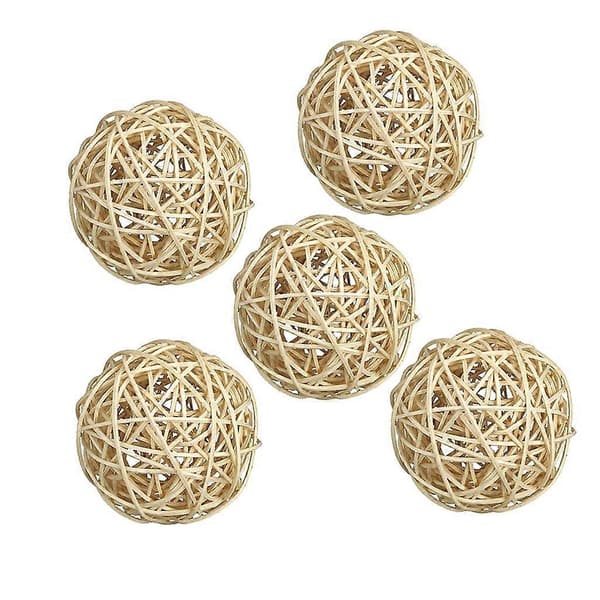 4x 5 st. flätade rottingbollar 7 cm, pysselmaterial för barn, utbildningsrekvisita, bröllop