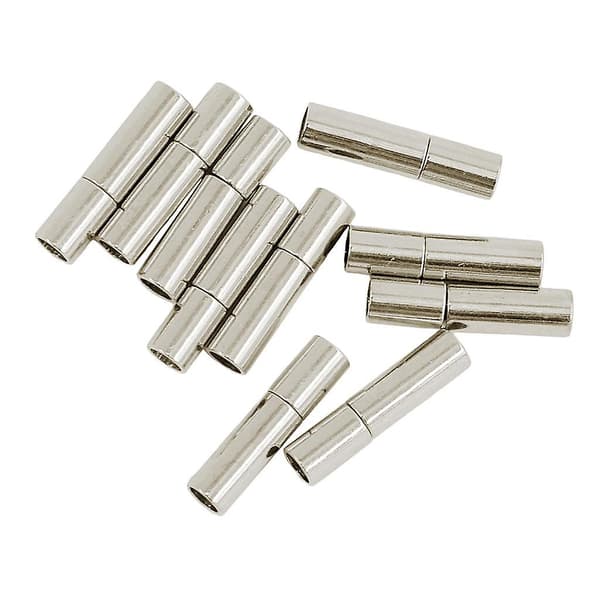 10 set silver läderlim i bajonett tryckrörslås smyckestillverkning 17x4MM