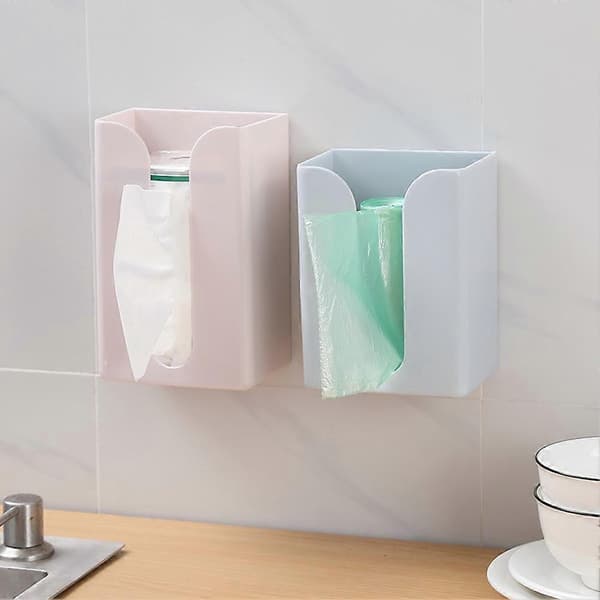 Rektangulær veggmontert plastpynt med selvklebende bakside, flat ramme, romslig indre hulrom, baderom, kjøkken, husholdningsdekor White Large Size