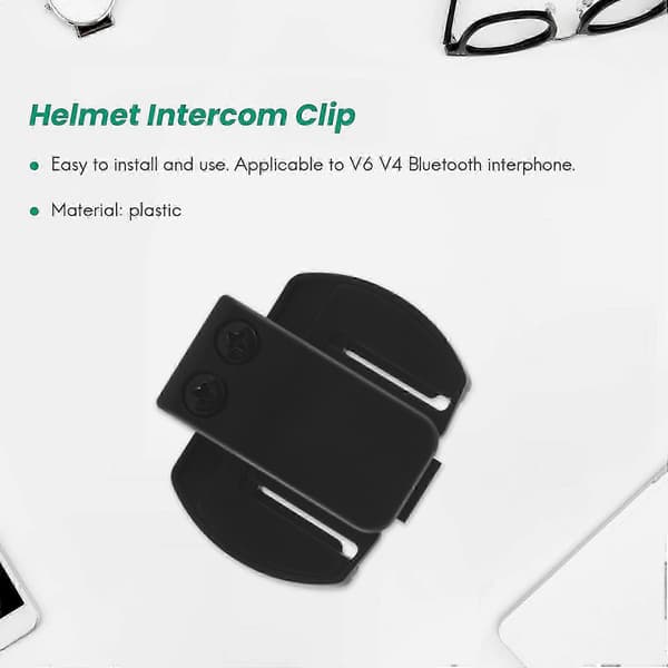 2 stk V6 V4 V2-500C Hjelm Intercom Clip Monteringsbeslag, Motorcykel Bluetooth Tilbehør