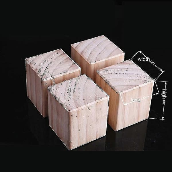 Sæt med 4 møbelben træ hjem møbelben møbelfødder seng forhøjelse 5x5x8cm