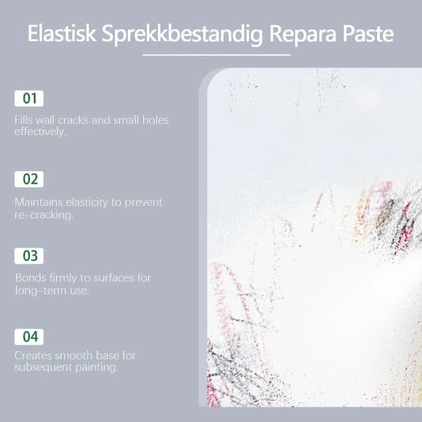 Väggreparationspasta Spackel - Snabbtorkande, Lätt att applicera för väggsprickor, hålfyllning, hemrenovering 2pcs
