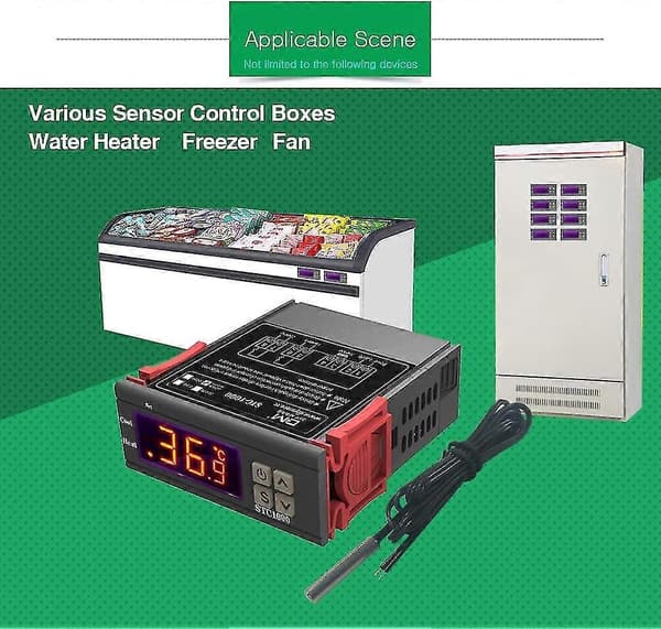 AC 110V-220V Temperaturregulator, Universal Stc-1000 Med 1 Stk. Temperatursensorprobe