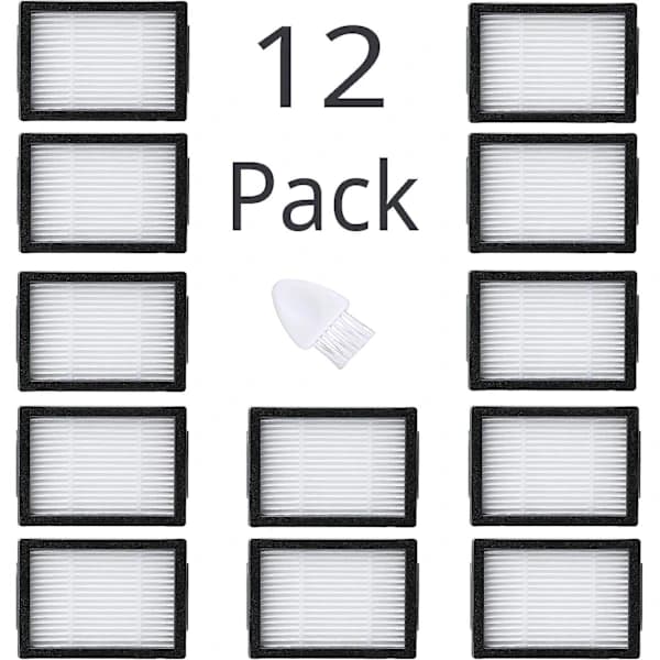 12-pak erstatningsfiltre til iRobot Roomba i&e i1 i3 i4 i6 i7 i8 e5 e6+ J7 (ikke egnet til J7+)