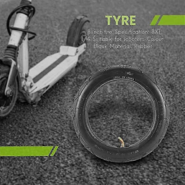 8 tums däck 8X1 1/4 Scooter Däck & Innerslang Set Böjd Ventil Passar Cykel Elektrisk / Gas Scooter Däck