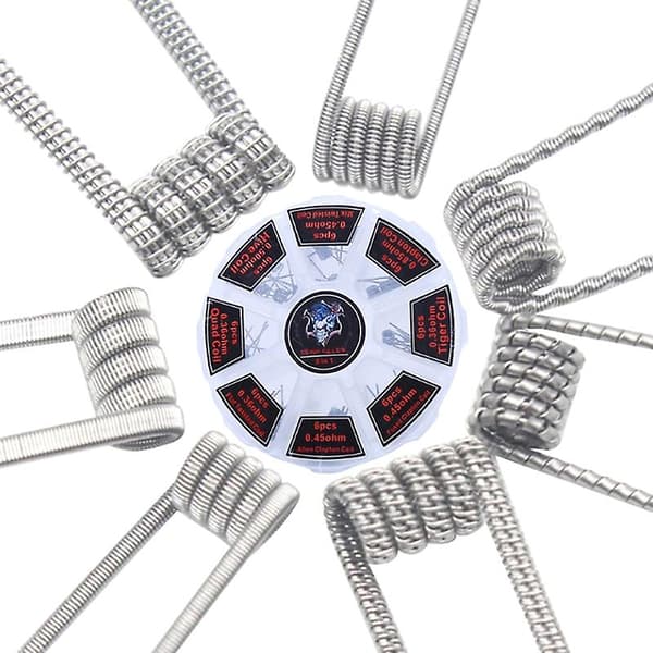 48 stk./sett ferdiglagde spoler RTA RDA Flat Twisted Fused Clapton Quad Hive Alien