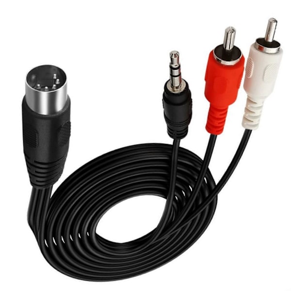 Kvalitets 5-bens Din han-kabel 5P til DC3.5mm og 2RCA lydkabel til problemfri forbindelse af forskellige lydenheder