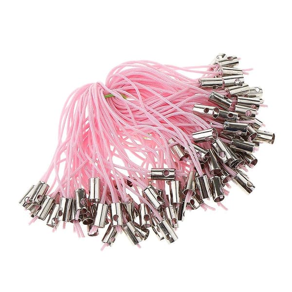 5x100st Mobiltelefon Flätade Lariat Snoddar Dingle Remmar Rosa