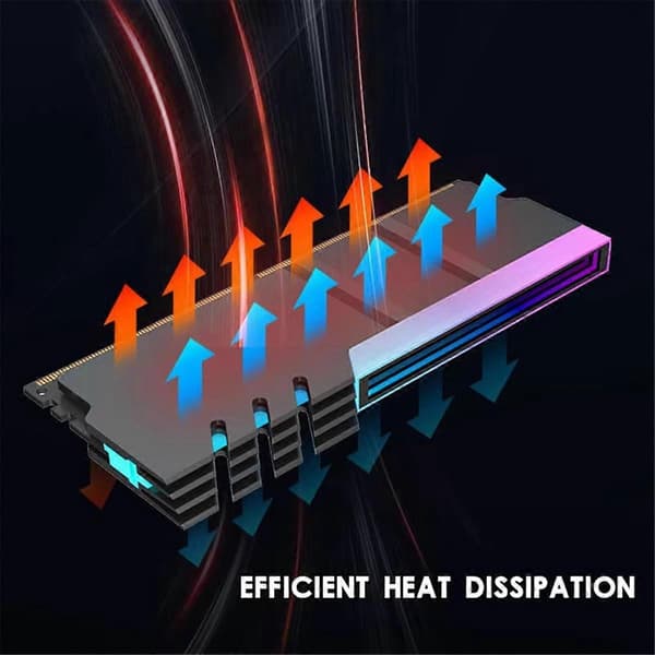 Computer DDR4 DDR5 5V ARGB Sync Hukommelsesmodul Radiator PC RGB Farverig Ram Køler Køleplade Køleplade Rustning Sort