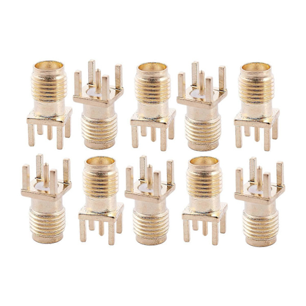 10x SMA hunstik lodde PCB-montering lige RF-stik guld