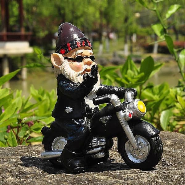 Biker Tomtar - Trädgårdstomtar Med Attityd - Nyckfull Utomhusdekor