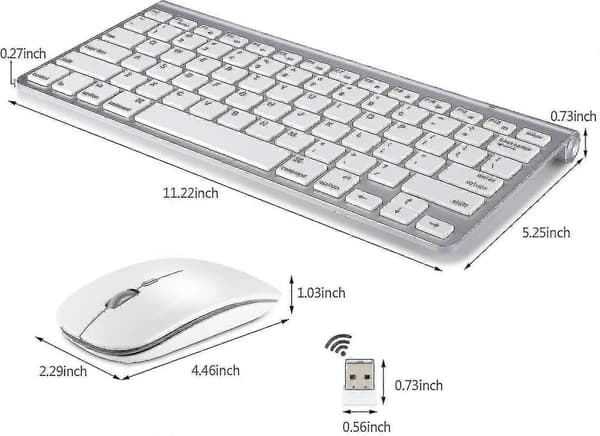 Langaton näppäimistö ja hiiri Apple iMacille, Windowsille tai Androidille (2.4G langaton)